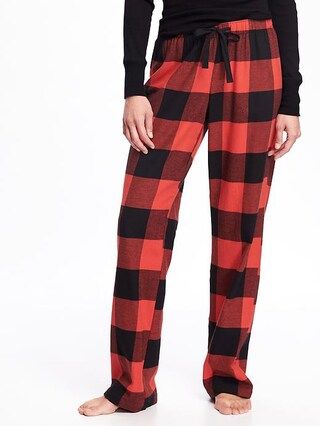 Old Navy Flannel Drawstring Sleep Pants For Women Size L - Red buffalo plaid | Old Navy US