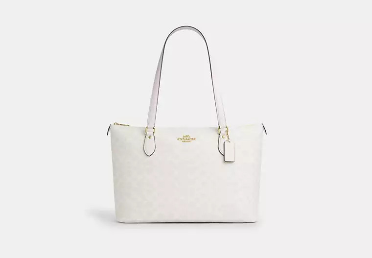 Coach Outlet Gallery Tote Bag In Signature Canvas - White | Coach Outlet US