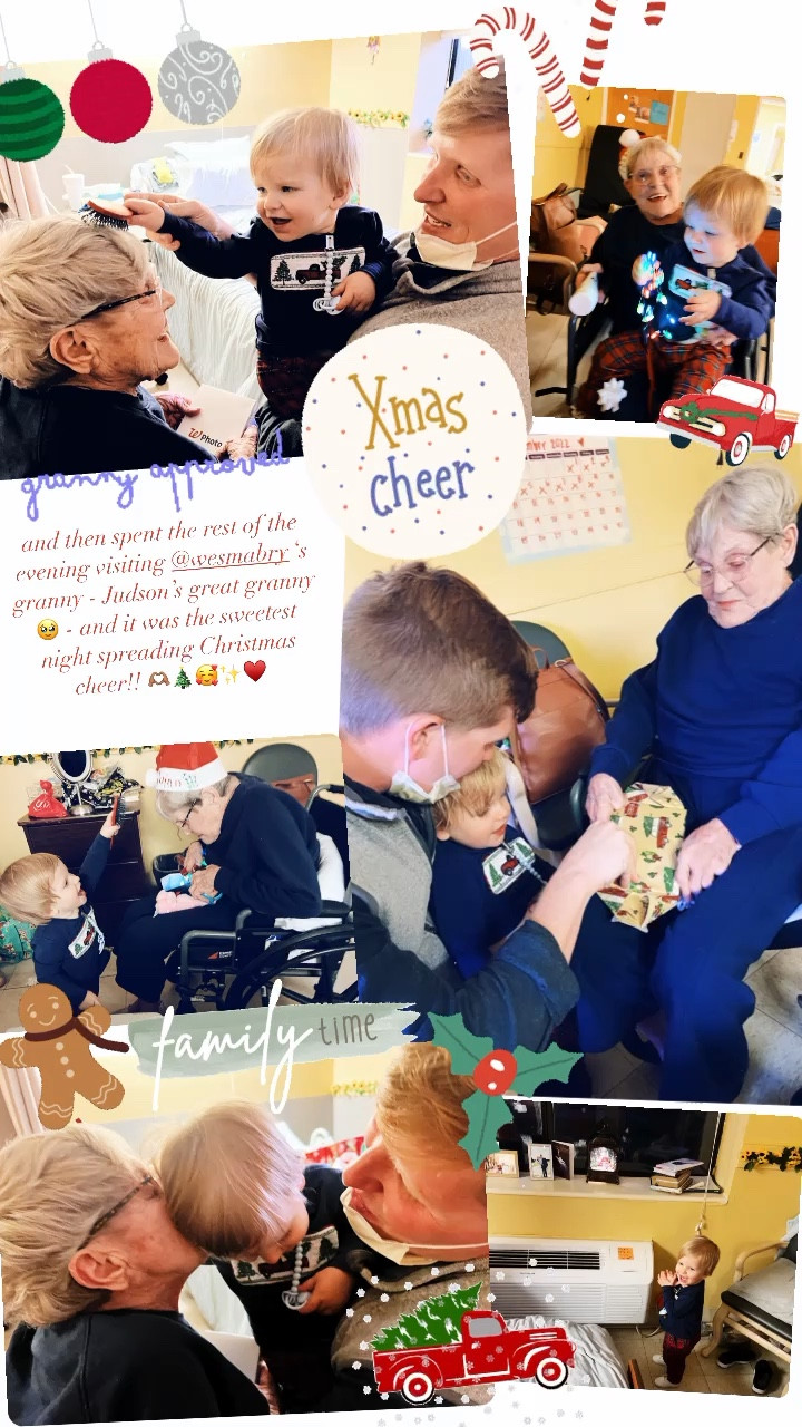 and then spent the rest of the evening visiting @wesmabry ‘s granny - Judson’s great granny 🥹 - and it was the sweetest night spreading Christmas cheer!! 🫶🏽🎄🥰✨♥️

#LTKHoliday #LTKfamily #LTKSeasonal