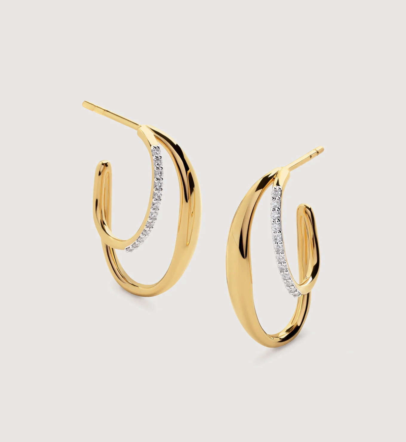 Lab Grown Diamond Nura Wrap Medium Hoop Earrings | Monica Vinader (Global)