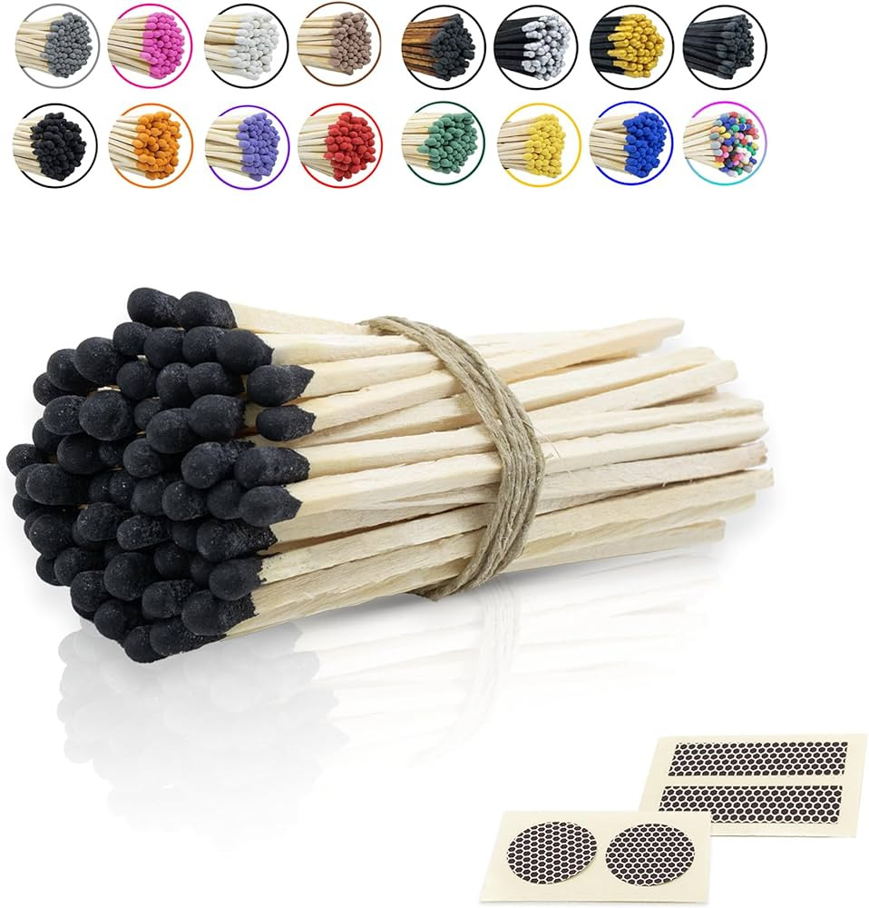 4" Inch Long Wooden Refill Matchsticks with Strike Stickers - Safety Matches Wholesale Bulk Loose... | Amazon (US)