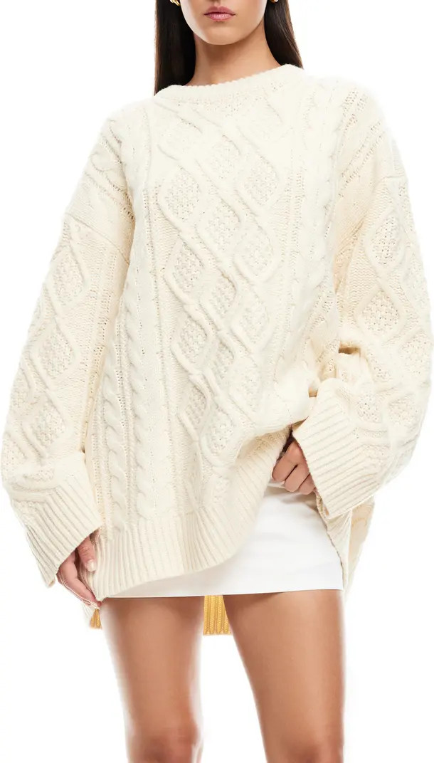 LIONESS Gigi Oversize Cable Stitch Sweater | Nordstrom | Nordstrom