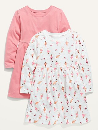 Jersey-Knit Long-Sleeve Dress 2-Pack for Toddler Girls | Old Navy (US)