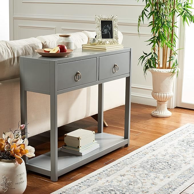 SAFAVIEH Home Collection Sadie Contemporary Grey 2-Drawer Console Table (Fully Assembled) | Amazon (US)
