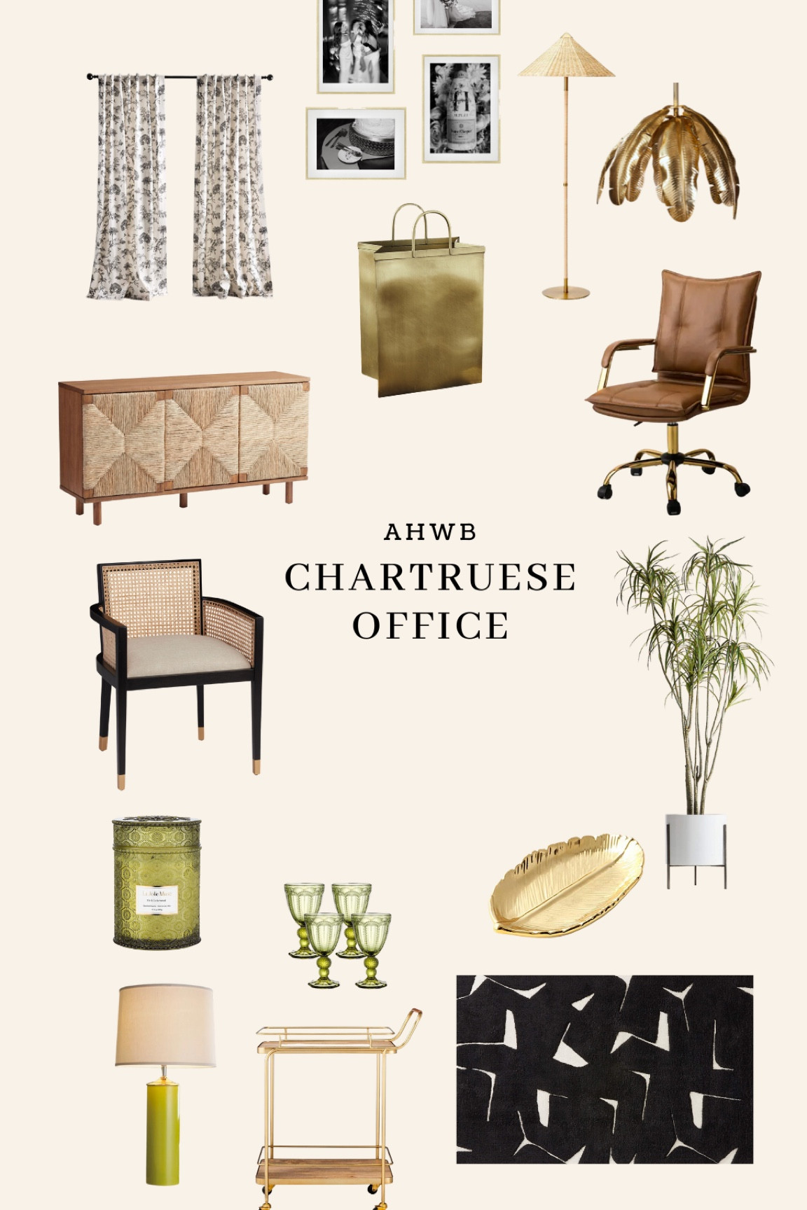 Everything we used to furnish the chartreuse office makeover! 

#LTKhome