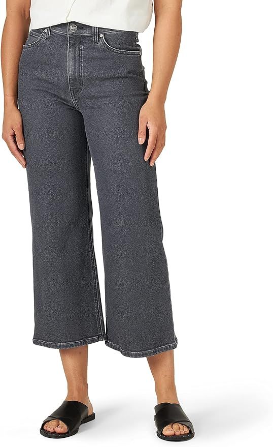Lee Women's High-Rise Relaxed Fit a Line Crop Jean | Amazon (US)