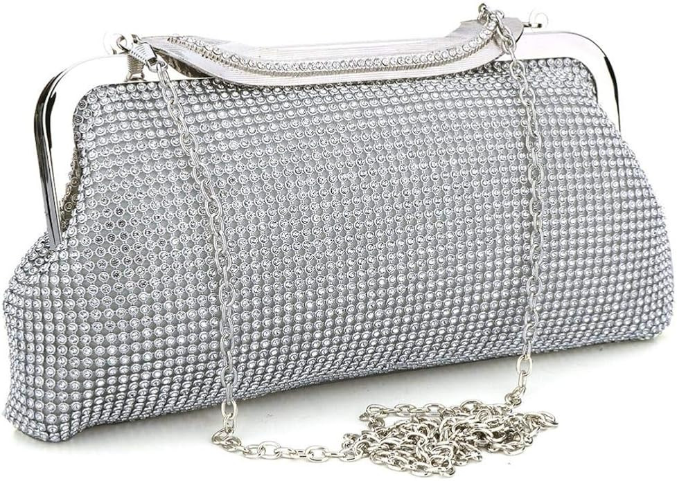 Elegant Evening Party Clutch Handbag Bling Shiny Sparkly Rhinestone Wedding Purse for Women | Amazon (US)