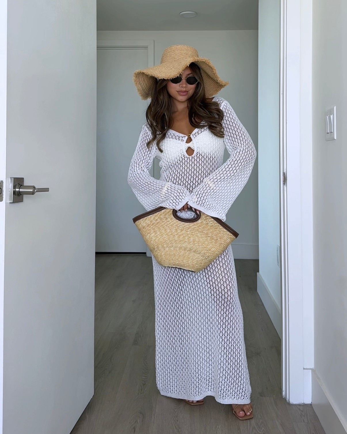 the bikini is from hard swimwear! the hat runs a little big but has an adjustable strap inside 