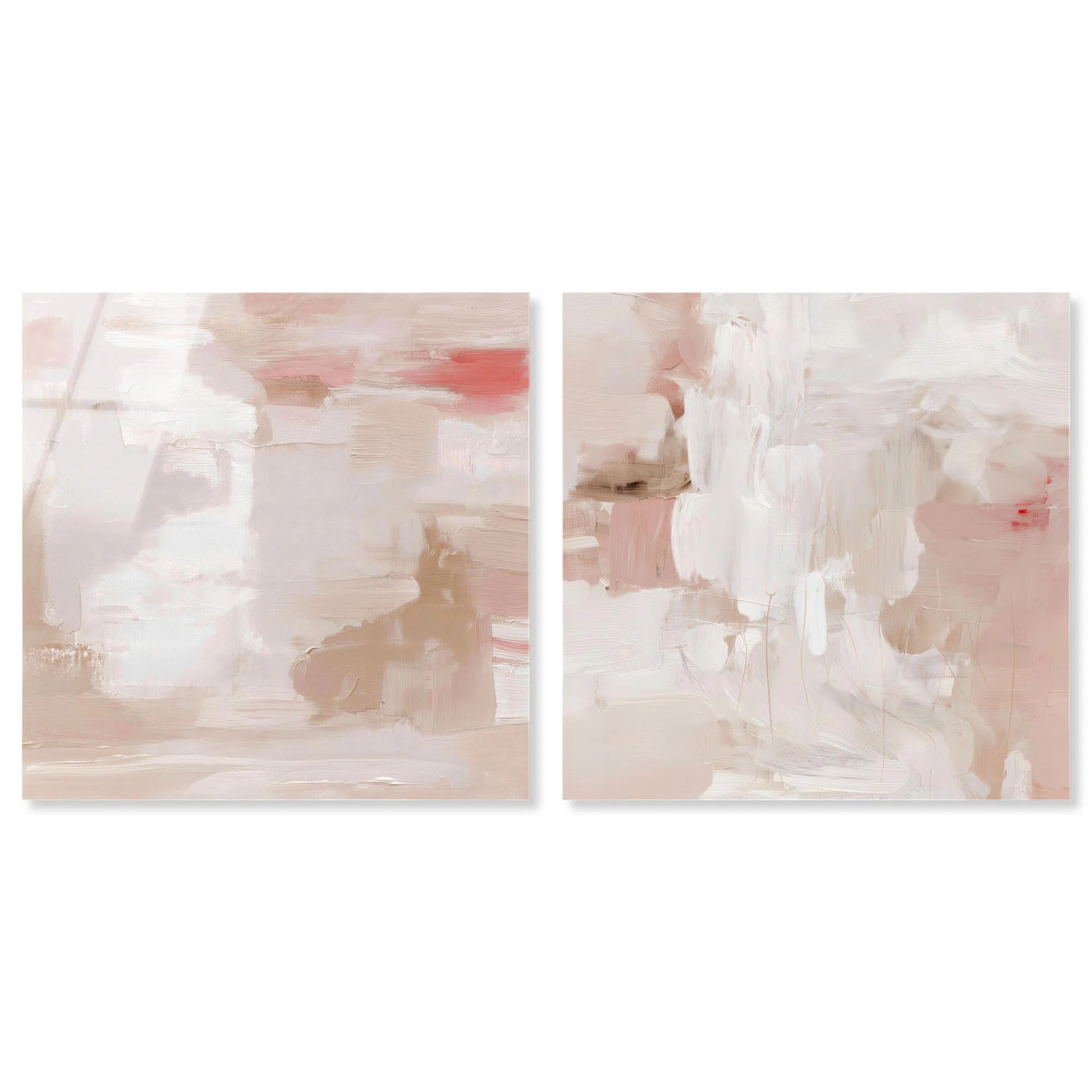 Blush Pink Modern Minimalist Acrylic Print Wall Decor Set of 2 by Art Remedy, Ready to Hang, 20 x... | Wayfair North America