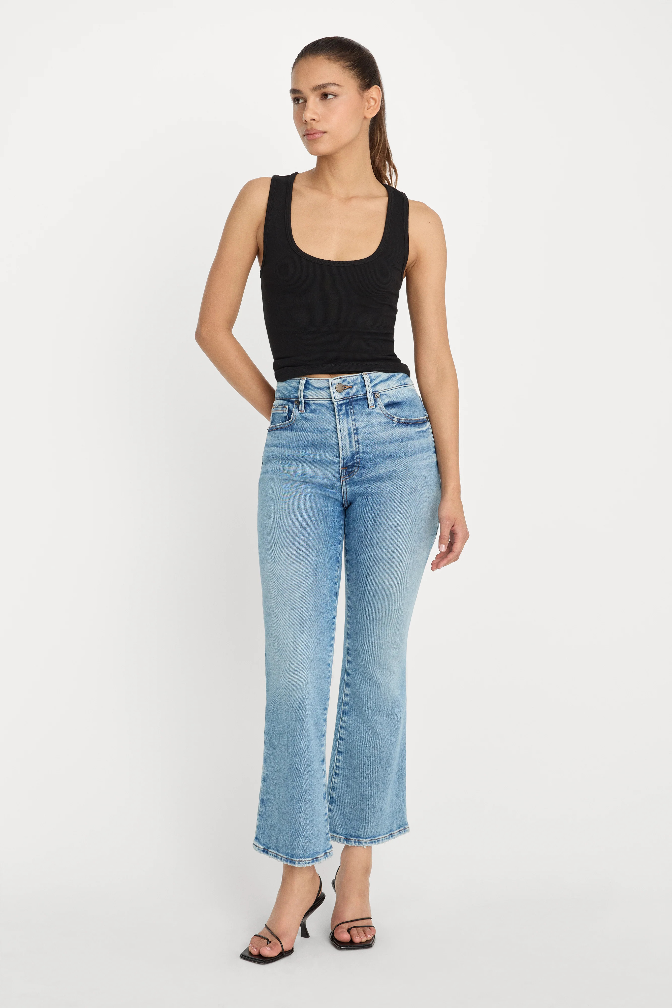 SOFT TECH GOOD LEGS CROP MINI BOOT JEANS | INDIGO1214 - GOOD AMERICAN | Good American
