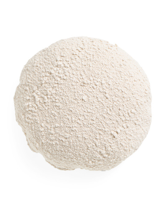 16in Round Textured Boucle Pillow | TJ Maxx