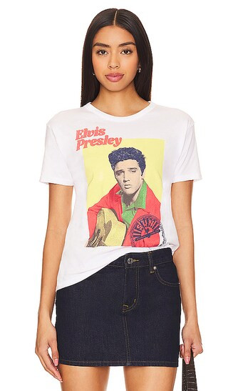 Sun Records x Elvis US Tour 1954 Ringer Tee in Optic White | Revolve Clothing (Global)