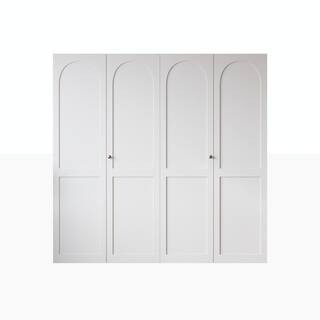 48 in. x 78 in. Paneled Solid Core White Primed MDF Wood No Assembly Required Closet Bi-Fold Door... | The Home Depot