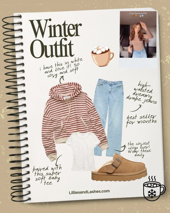 These AE Dreamy Drape Jeans were one of my top sellers in 2025!! 👖
I love the drapey fit and the high waist. They are so light and comfy! I wear these on repeat all year long.
Other washes available too!! 

I thought it would be fun to style them with some new Aerie and AE tops🤍

Follow and Comment SHOP for a link to these winter looks!

American Eagle dreamy drape jeans, aerie sweaters, aerie sweatshirts, American eagle tops, stripes sweaters, winter outfit inspo for women, winter style, winter ootd, women’s clothes, women’s style, outfit collage, winter outfit ideas with jeans and clogs, how to style wide leg jeans, how to style clogs 

#aestyle #aeriexme #jeans #winteroutfitideas #howtostyle