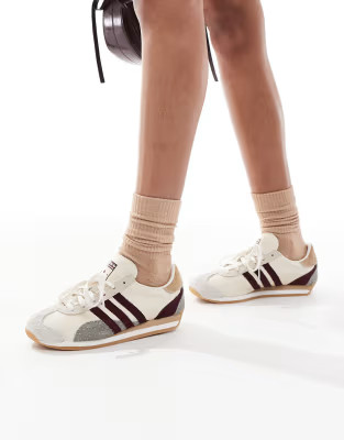 adidas Originals Country OG trainers in white and burgundy | ASOS (Global)