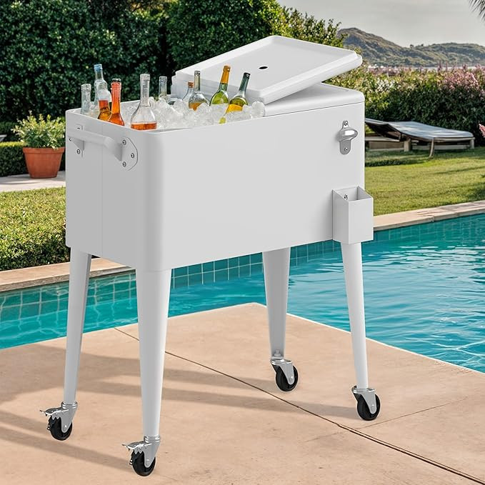 DWVO Ice Chest with Wheels,80 Quart Rolling Cooler with Bottle Opener Drainage | Amazon (US)