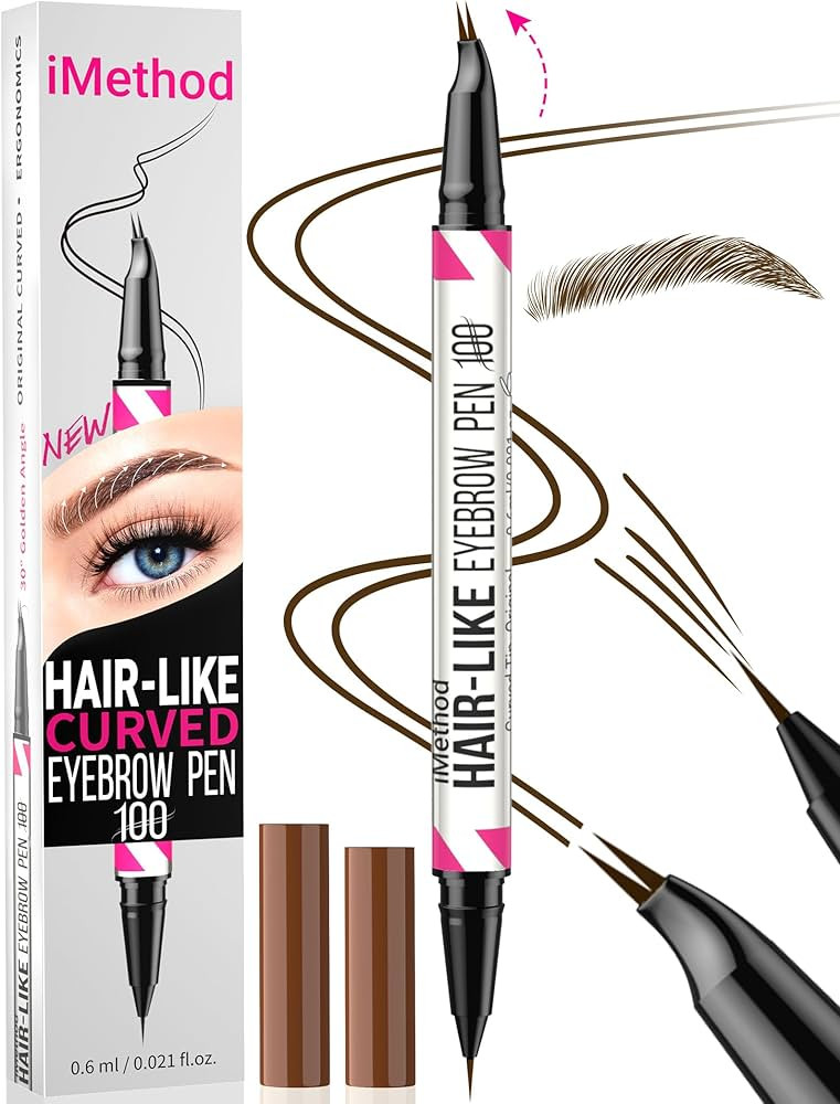 iMethod Curved Eyebrow Pen - Eyebrow Pencil 2-in-1 Dual-Ended Eyebrow Pen with Curved Tip and Pre... | Amazon (US)