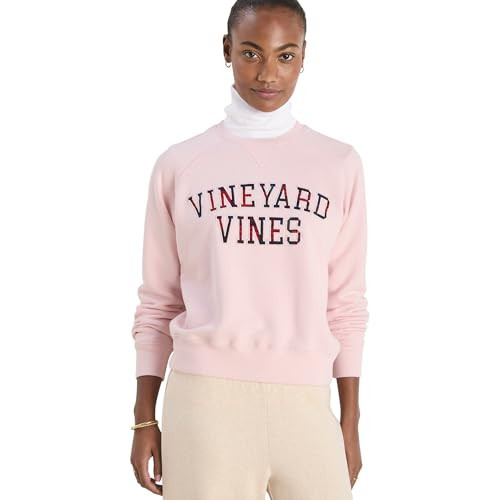 vineyard vines Graphic Terry Crewneck Sweatshirt, Pink Dogwood, Small | Amazon (US)