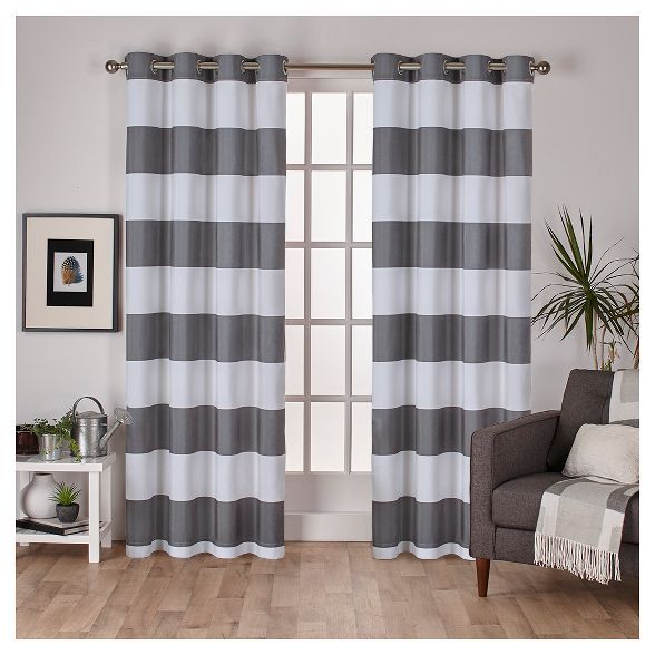 Surfside Cotton Cabana Stripe Window Curtain Panel Pair - Exclusive Home™ | Target
