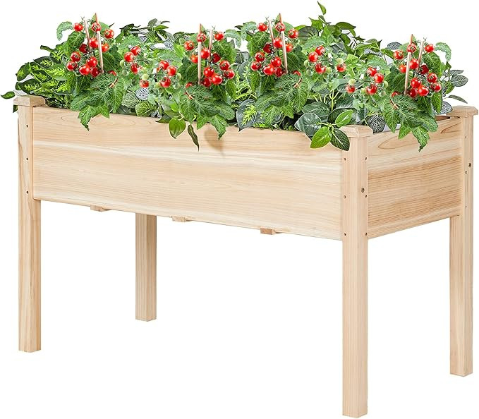 AMERLIFE Raised Garden Bed 48x30x24 Inch - Elevated Wooden Planter Box Stand with Legs for Vegeta... | Amazon (US)