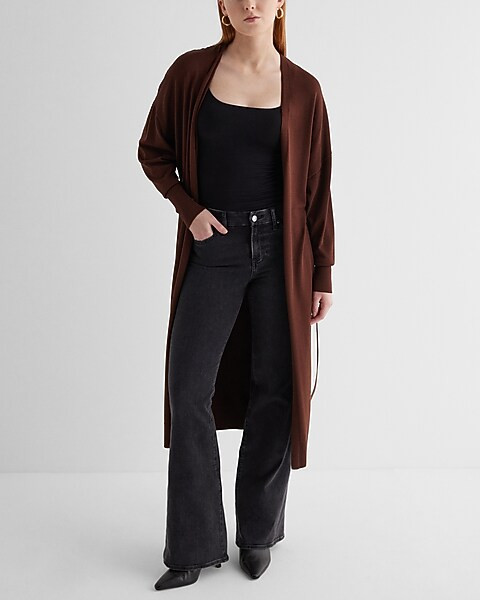 Dolman Sleeve Tie Waist Duster Cardigan | Express