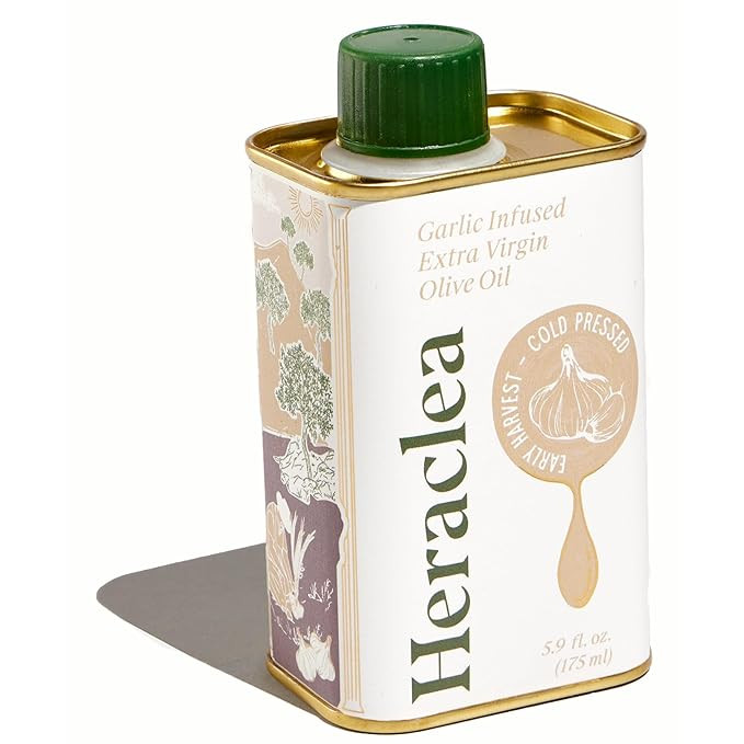 Heraclea Extra Virgin Olive Oil, Garlic Infused EVOO, Cold Pressed, Polyphenol Rich Olive Oil, 5.... | Amazon (US)