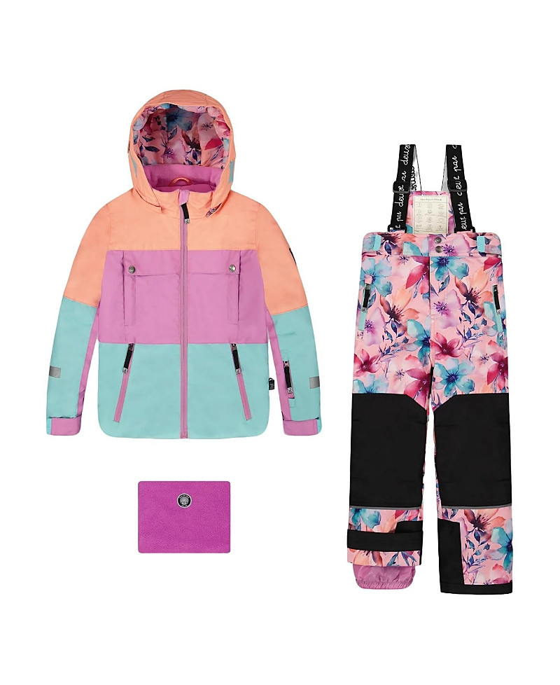 Deux par Deux Girls' Two-Piece Teknik Snowsuit with Colorblocked Jacket - Big Kid | Bloomingdale's (US)
