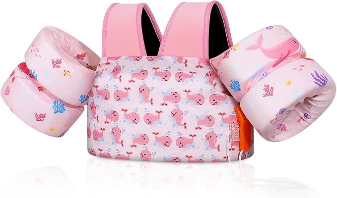 MoKo Toddler Swim Vest for Kids, 20-66 lbs, Arm Floaties with Adjustable Straps, Nylon Material, ... | Amazon (US)