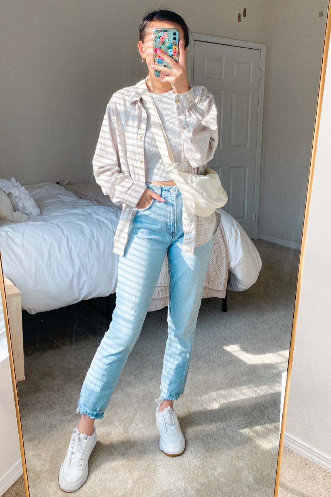 Flannel (medium), top (XS), spring outfit, Abercrombie jeans, spring fashion, light wash jeans

#LTKSeasonal #LTKstyletip #LTKunder50