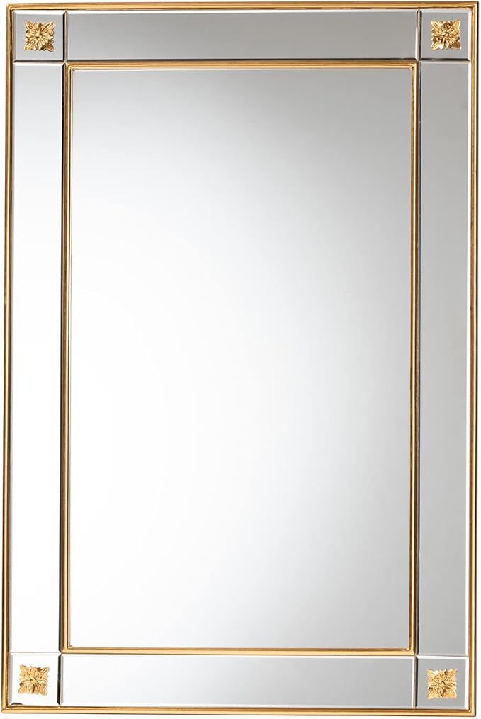 Baxton Studio Iara Antique Goldleaf Finished Wood Accent Wall Mirror | Amazon (US)