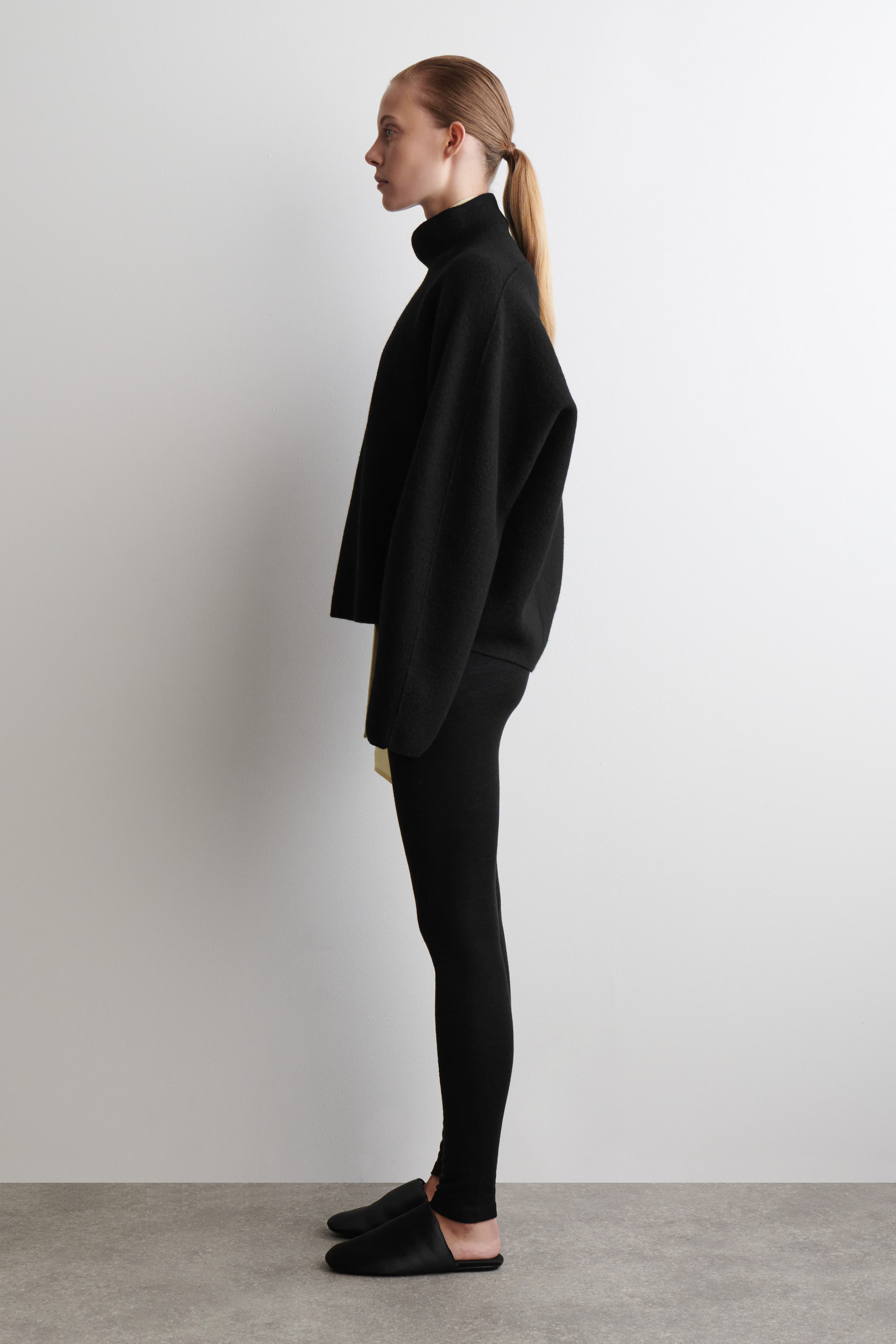 BOILED-WOOL FUNNEL-NECK JUMPER - BLACK | COS DE | COS (EU)