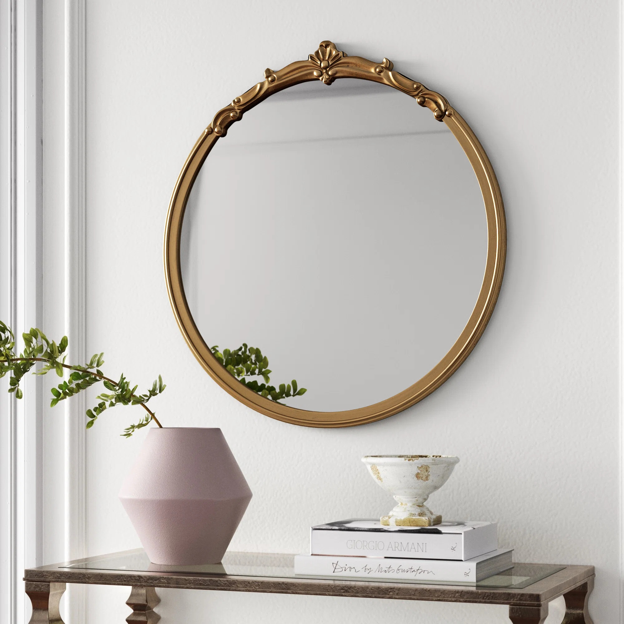 Wade Logan® Cardarius Framed Wall Mirror 30" Diameter Gold | Wayfair | Wayfair North America