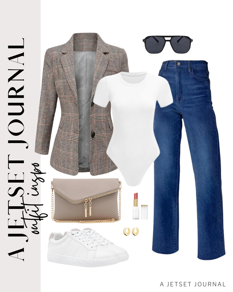 For a more sophisticated look, try wearing this mocha notch lapel two-button blazer over a plain white bodysuit and jeans.

I love pairing it with white Vepose walking sneakers and a crossbody bag. Don’t forget to add a set of chunky hoop earrings and REVLON Super Lustrous Glass Shine Balm for the perfect finishing touch. 

 #LTKSeasonal #LTKSaleAlert #LTKTravel
