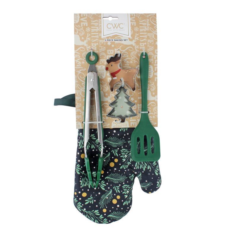 5pc Oven Mitt Set Green - Cook With Color | Target