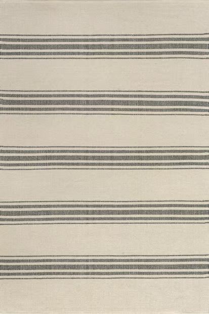 Beige Bergamot Striped Cotton Area Rug | Rugs USA