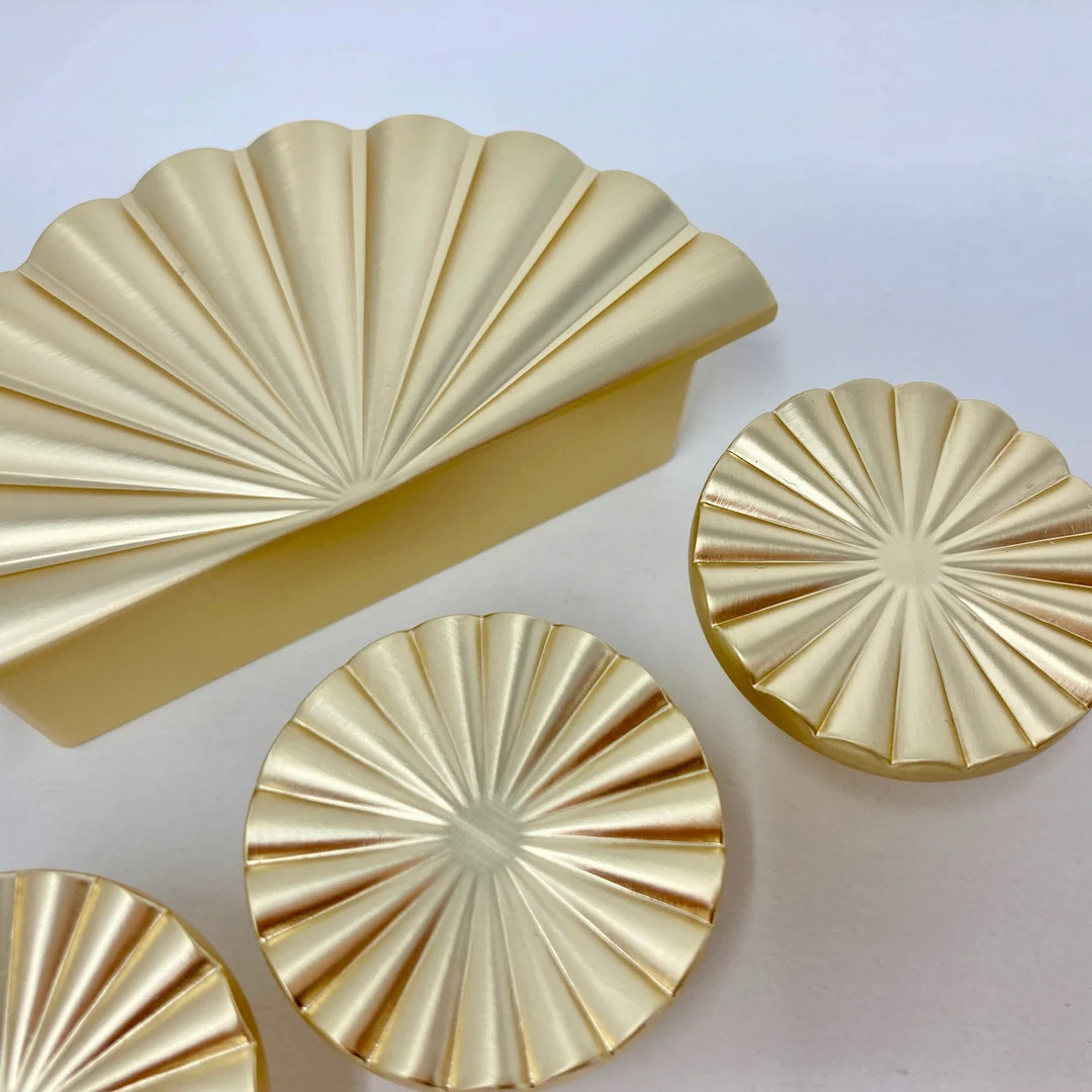 Brushed Gold Art Deco Pull Knob Cup Handle Kitchen Replacement Knob Drawer Knob Furniture Knob Ca... | Etsy (US)