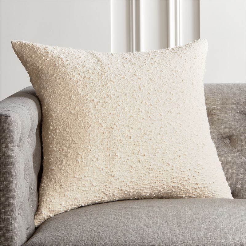 23" Boucle Ivory Pillow with Down-Alternative Insert | CB2 | CB2