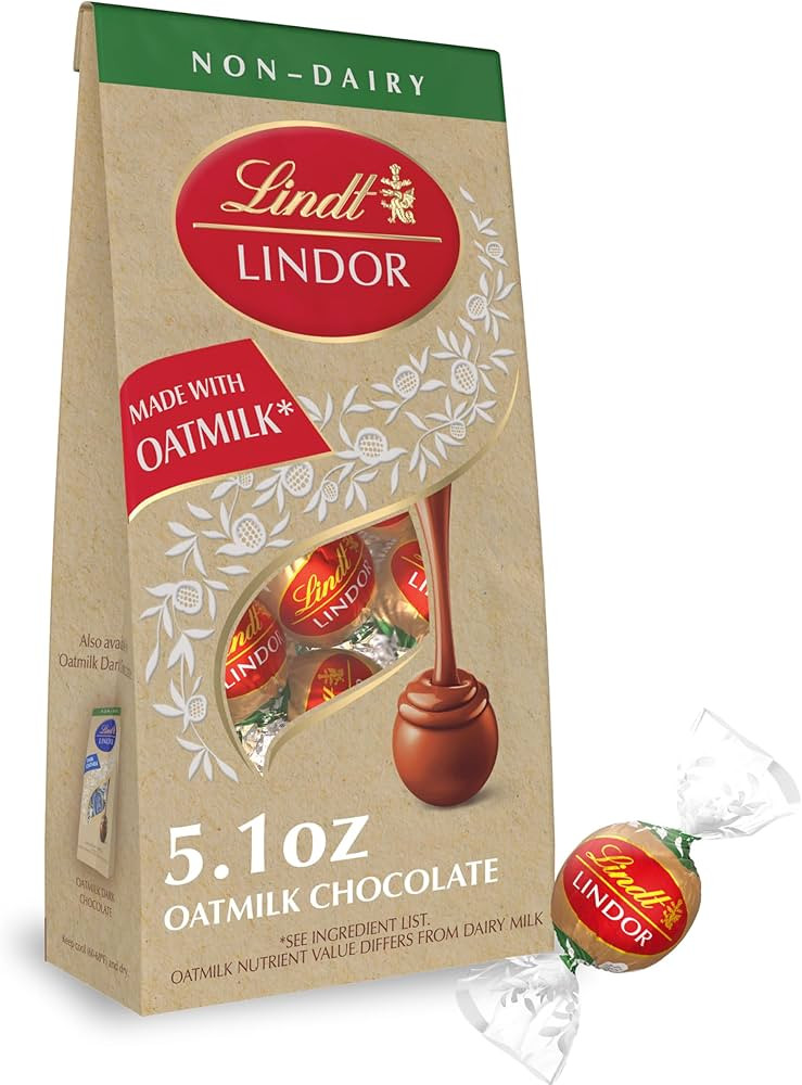 Lindt LINDOR OatMilk Chocolate Candy Truffles, Non-Dairy Chocolate Truffles with Smooth, Melting ... | Amazon (US)