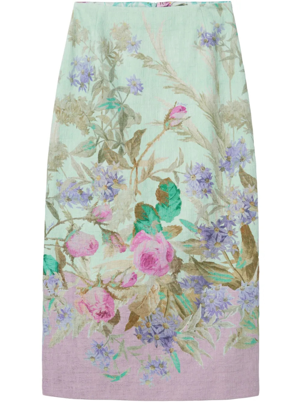 La DoubleJ all-over floral stamp skirt - Green | Farfetch Global