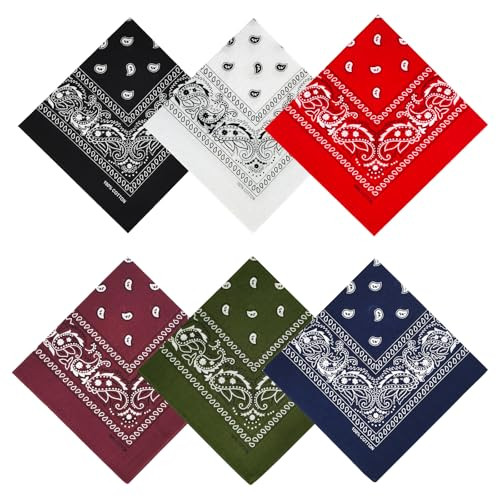 APIGANIZ 100% Cotton Bandanas, 21 x 21 inches, Set of 6 | Amazon (US)
