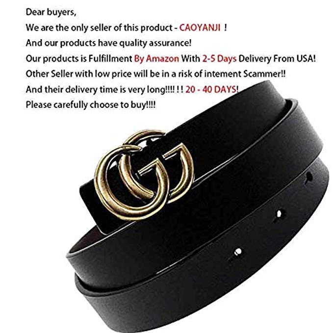 Womens Genuine Leather Belts Vintage Casual Thin Woman Belt For Jeans Shorts Pants Dresses | Amazon (US)