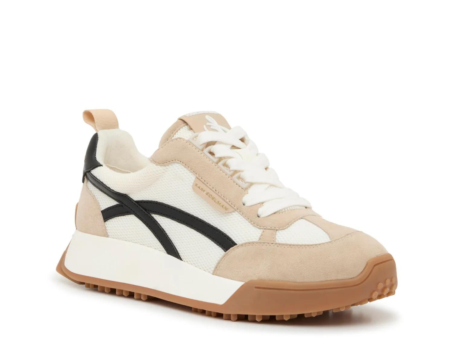 Sam Edelman Signature Collect Lanie Sneaker | Women's | White/Beige/Black | Size 9.5 | Sneakers | DSW