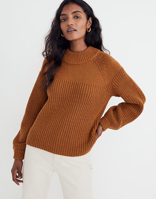 Balloon-Sleeve Mockneck Sweater | Madewell