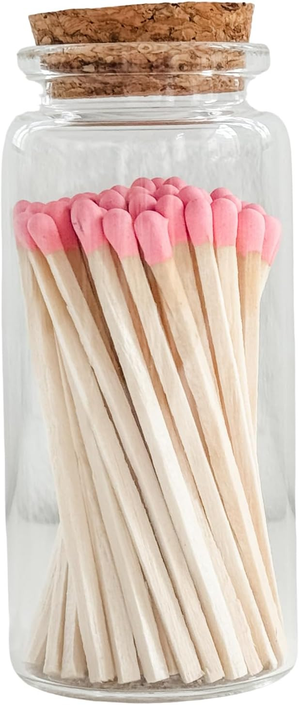 Fancy Safety Matches in 4" Glass Vial, 50 Matchsticks in Glass Jar with Striker, Home Decor Candl... | Amazon (US)