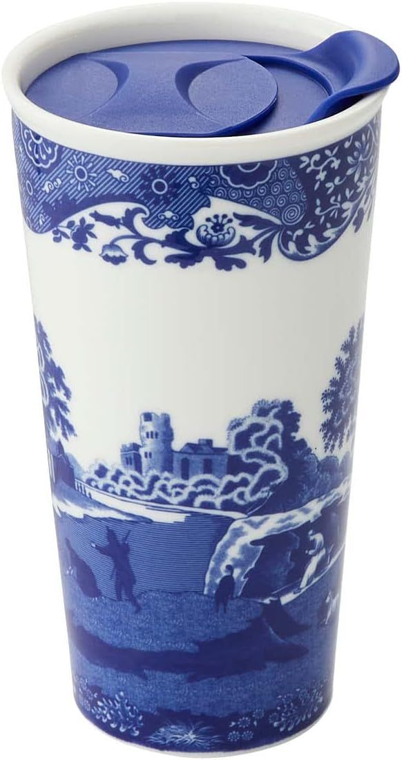 Spode Blue Italian Travel Mug | Made of Porcelain | Travel Tumbler for Coffee and Tea | Hot Water... | Amazon (US)