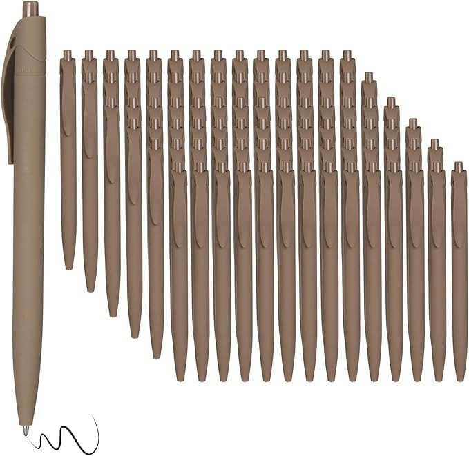 BallPoint Pens, 100 Pack (BLACK Ink),Bulk Pens, Brown Barrel,Click Pens for Office Home and Schoo... | Amazon (US)