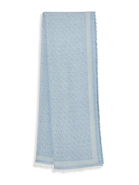 TB Monogram Wool & Silk Scarf | Saks Fifth Avenue