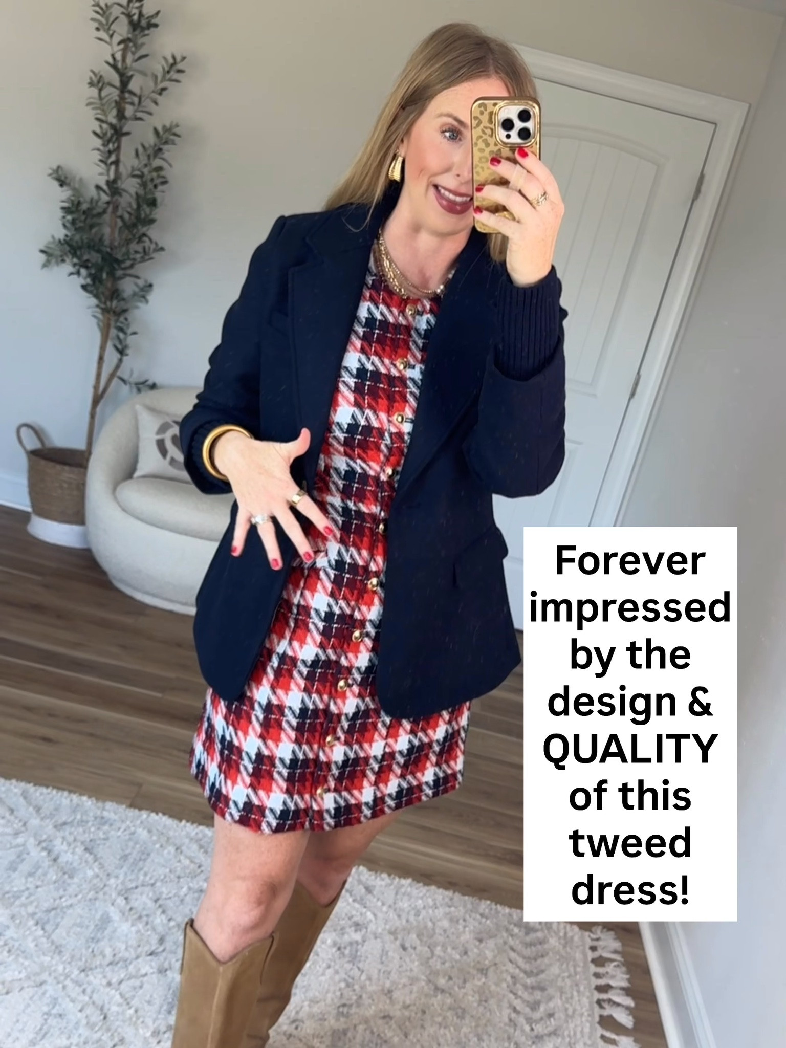 Tweed dress and blazer from Walmart

#LTKootd