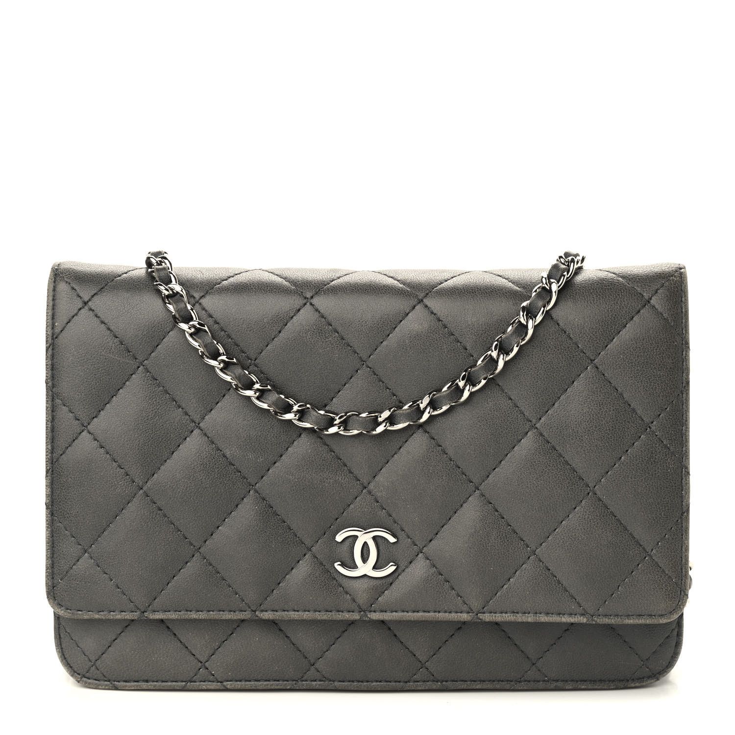 CHANEL

Iridescent Lambskin Quilted Wallet On Chain WOC Grey | Fashionphile