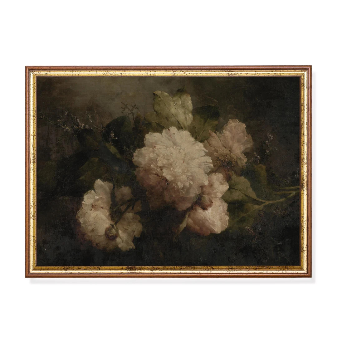 Moody Floral Art Print: Vintage Still Life Painting | Etsy (US)